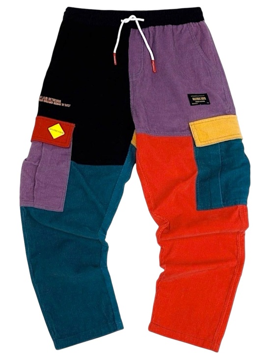 Aelfric Eden Pants - NWT Aelfric Eden Patchwork Cargo Joggers Unisex Medium Corduroy Y2K Streetwear 🛹